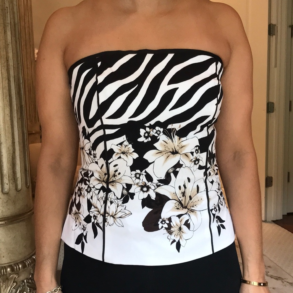 Animal Print Strapless Top